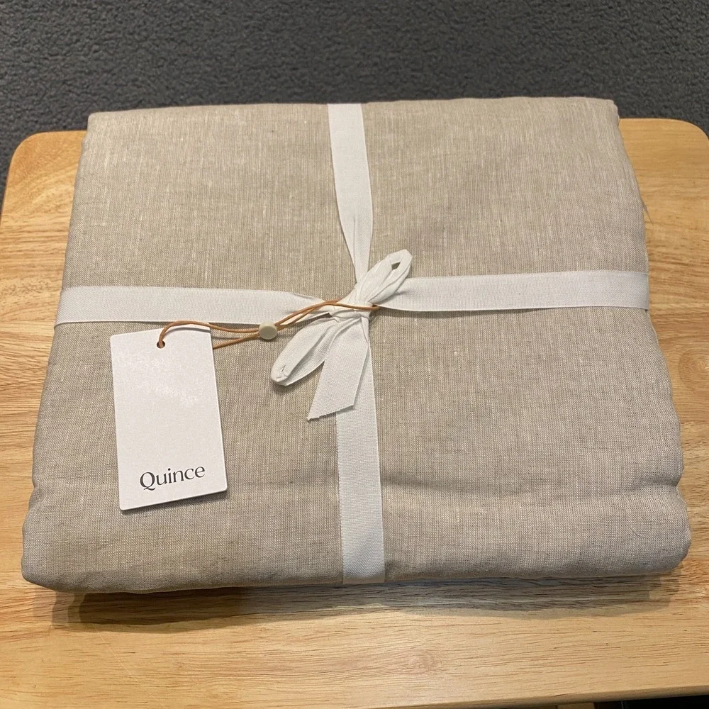 Quince European Linen True Blackout Curtain size 48x120 Flax ONE CURTAIN ONLY